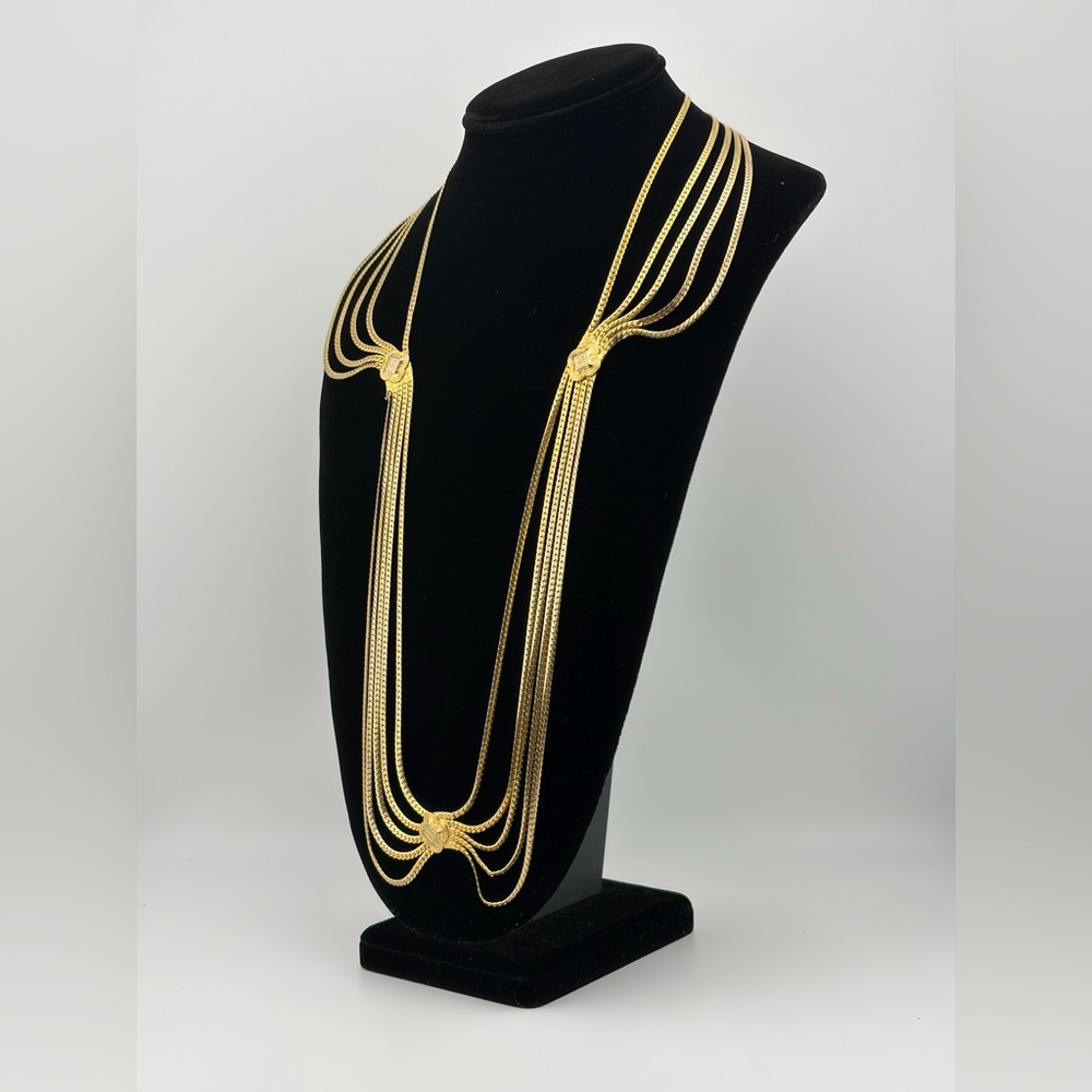 CHRISTIAN DIOR VINTAGE 1970’s GOLD-PLATED
SWAG NECKLACE BELT - Picture 2 of 9
